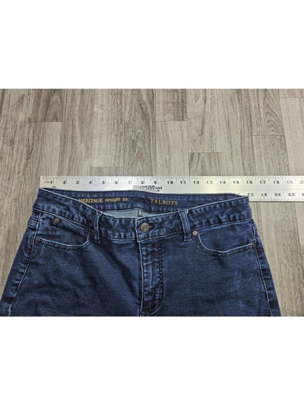 Talbots Heritage Straight Jeans Womens 10 Blue Med Wash Mid Rise Stretch Denim - Picture 9 of 13